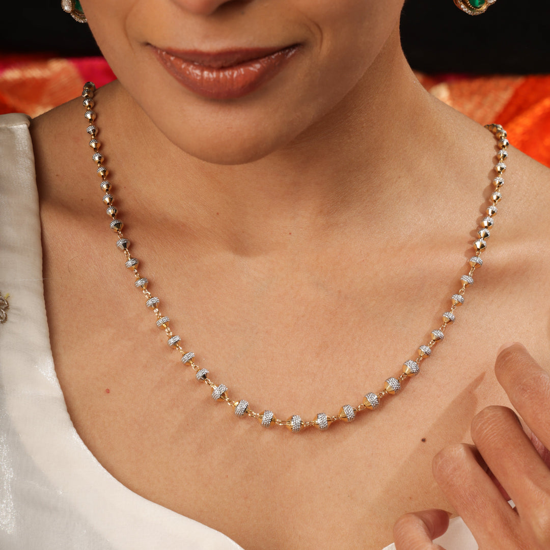 Zian Dual Tone Sparkle Bead Necklace | SHOBITAM