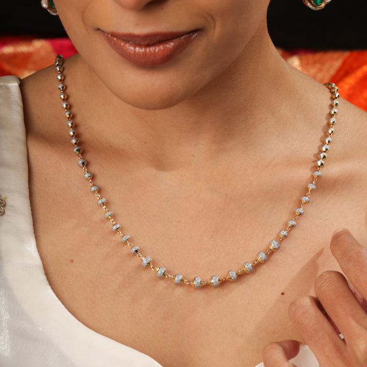 Zian Dual Tone Sparkle Bead Necklace | SHOBITAM