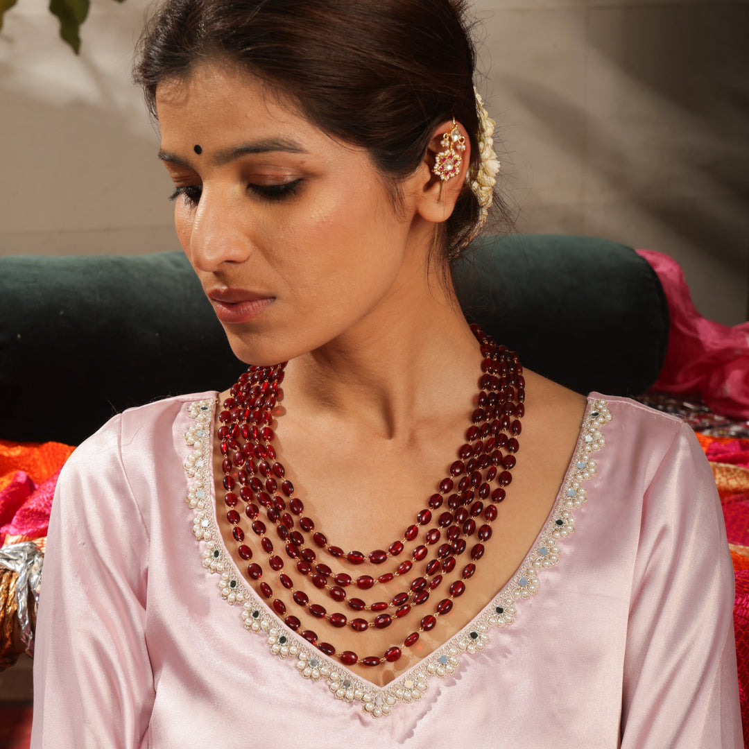 Iraaya Surkh Noor Necklace Set | SHOBITAM