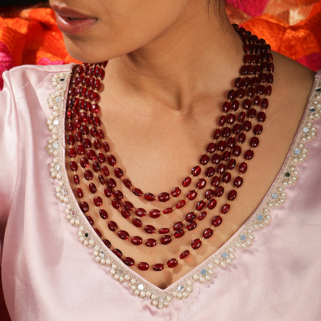 Iraaya Surkh Noor Necklace Set | SHOBITAM