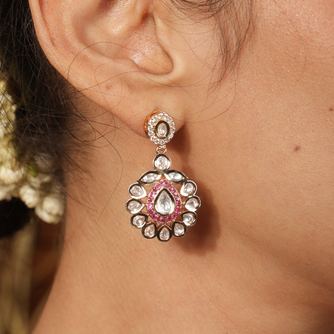 Zimal Blush Spark Modern Pendant Necklace Set | SHOBITAM