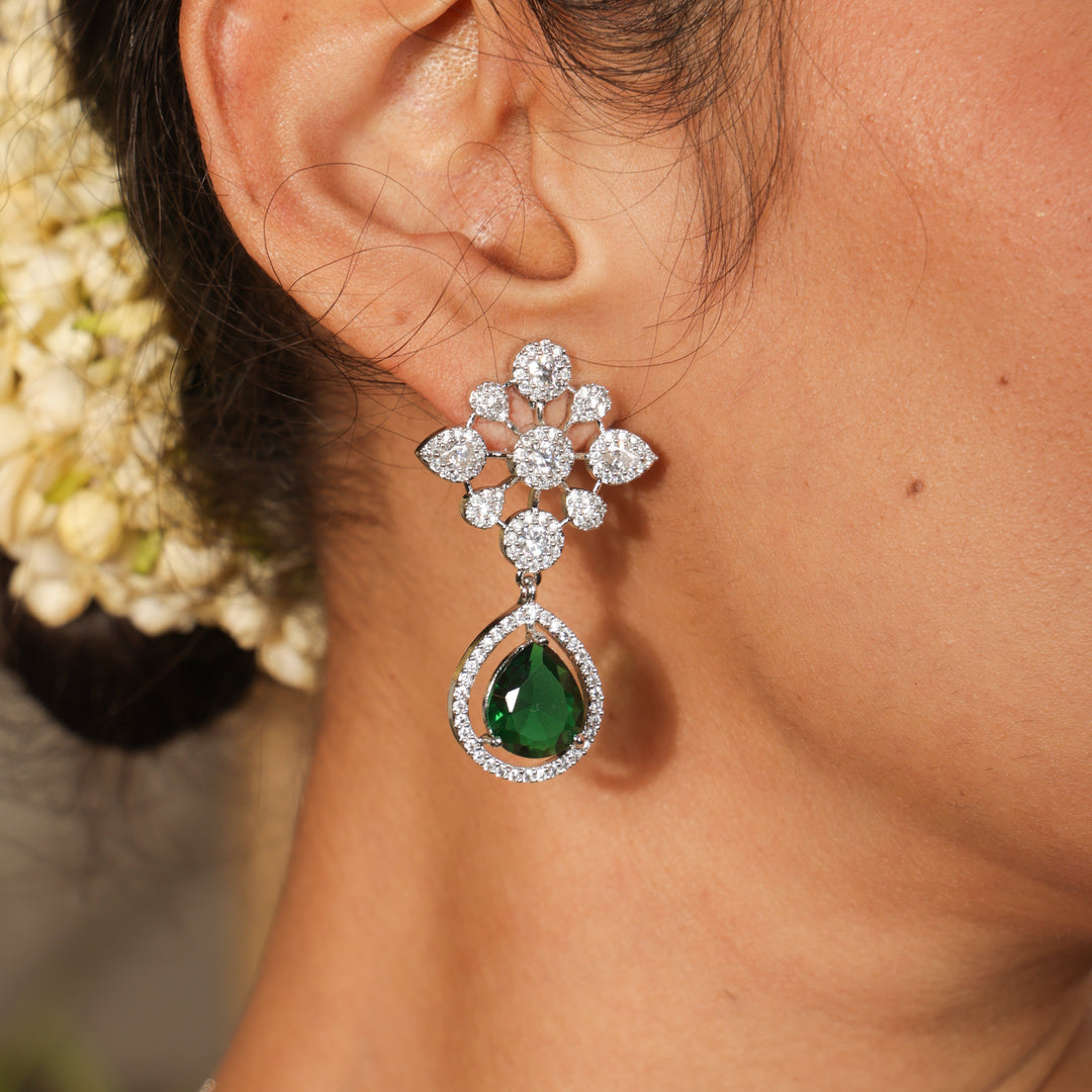 Tahira Emerald Elegance Layered Necklace Set | SHOBITAM