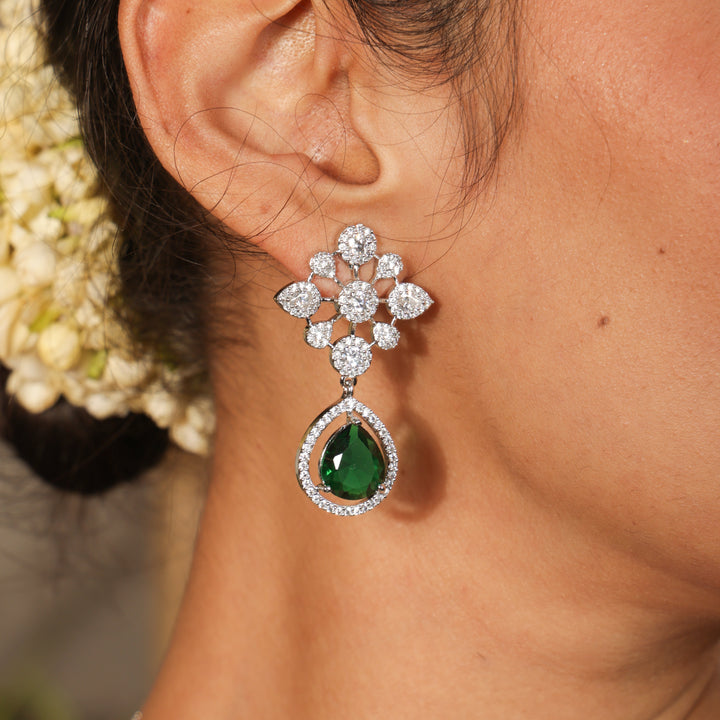 Tahira Emerald Elegance Layered Necklace Set | SHOBITAM