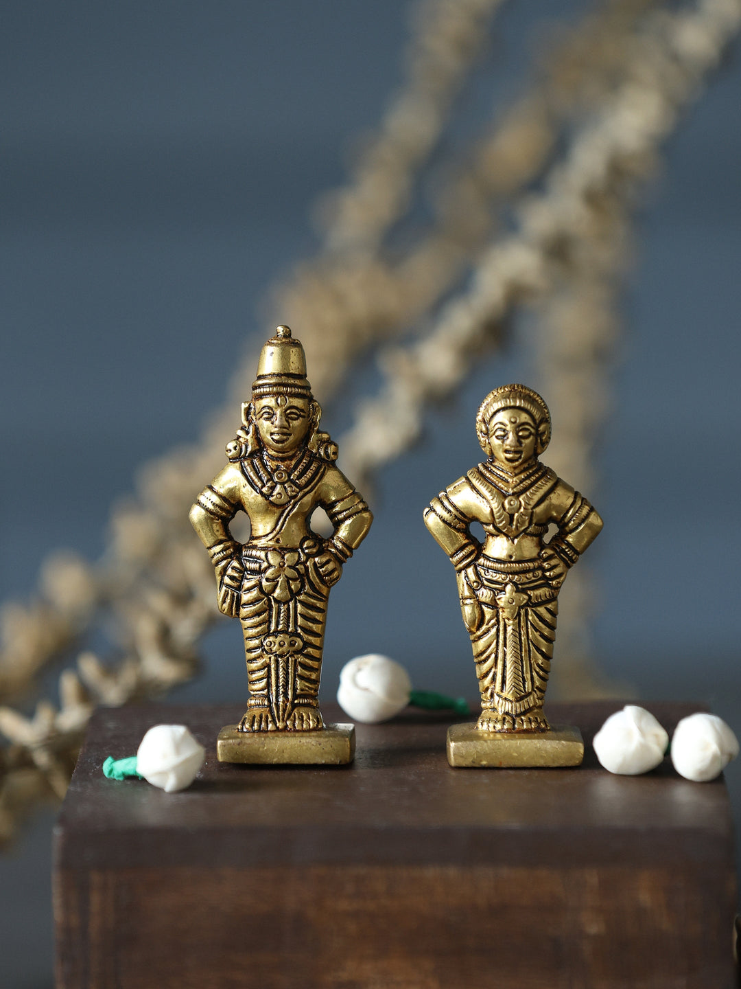 Brass Superfine Miniature Lord Vishnu Lakshmi | SHOBITAM