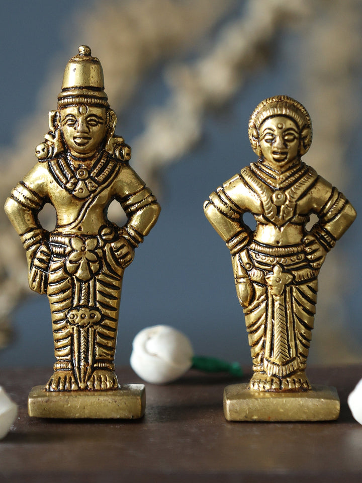 Brass Superfine Miniature Lord Vishnu Lakshmi | SHOBITAM