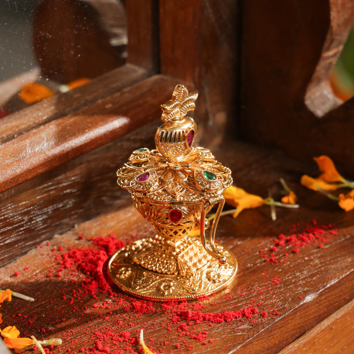 Kalash Kemp Kumkum Box | SHOBITAM