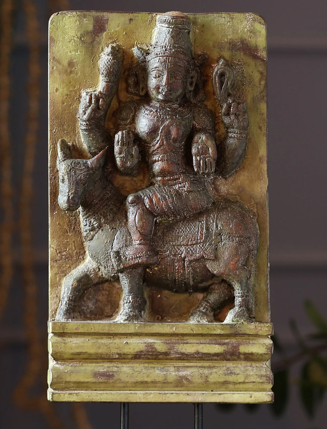 Antiquity Rustica Collective - Wooden South Devta Panel With Stand | SHOBITAM