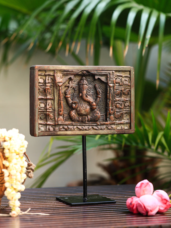 First God-Ganesha wooden panel | SHOBITAM