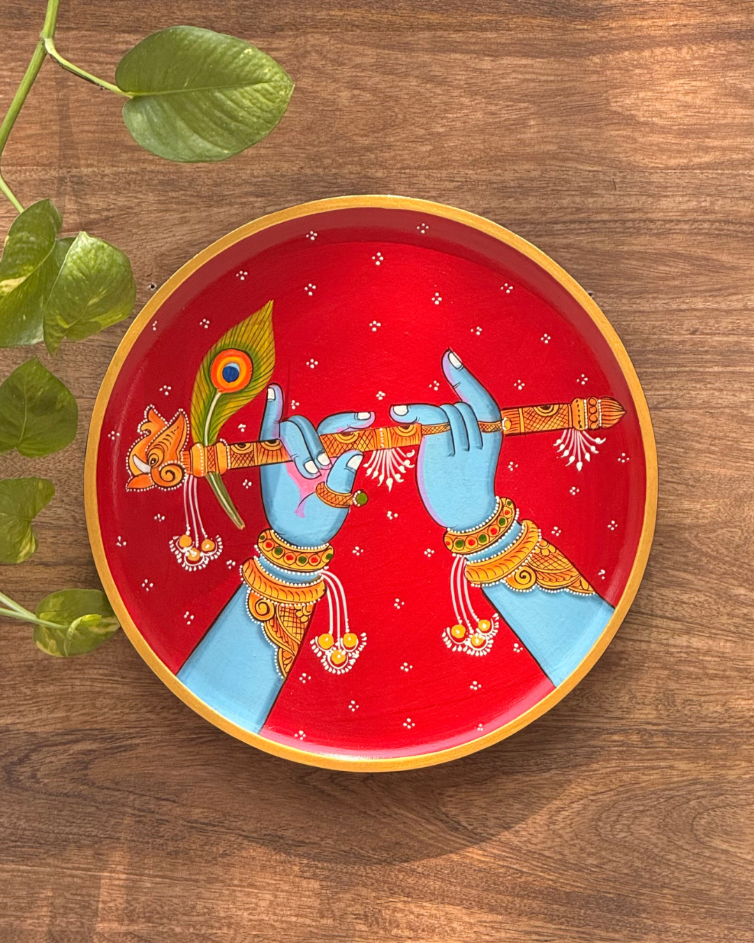 Wooden Wall Plate Leela Hastam