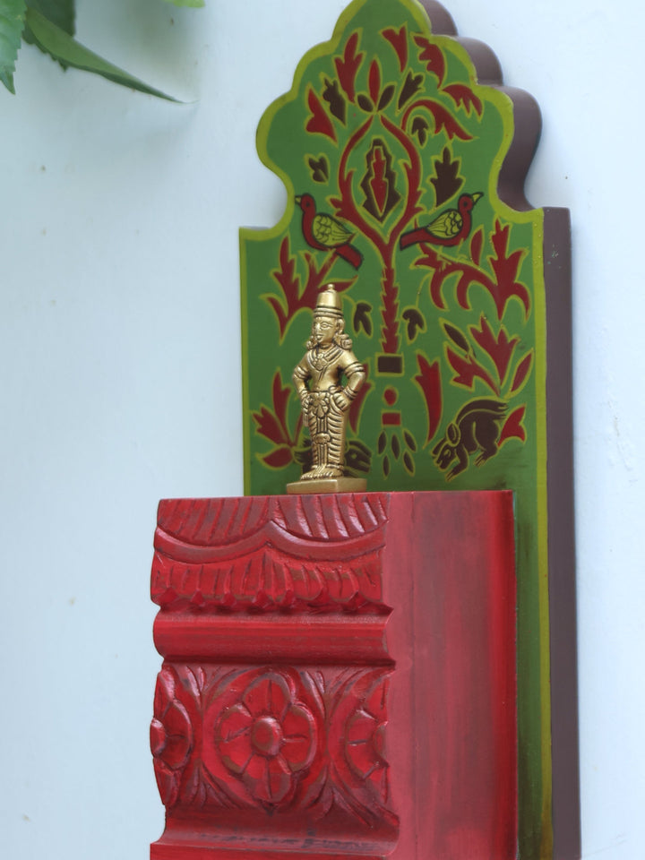 Corbel - Red And Green Hand Carved | SHOBITAM