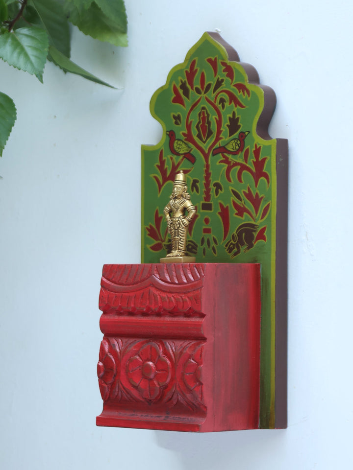 Corbel - Red And Green Hand Carved | SHOBITAM