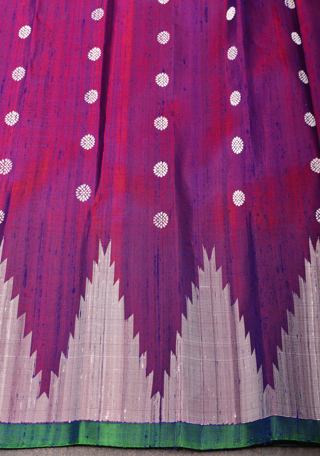Pure Tussar Silk Gadwal Saree in Purple with Temple Zari Borders | SILK MARK CERTIFIED