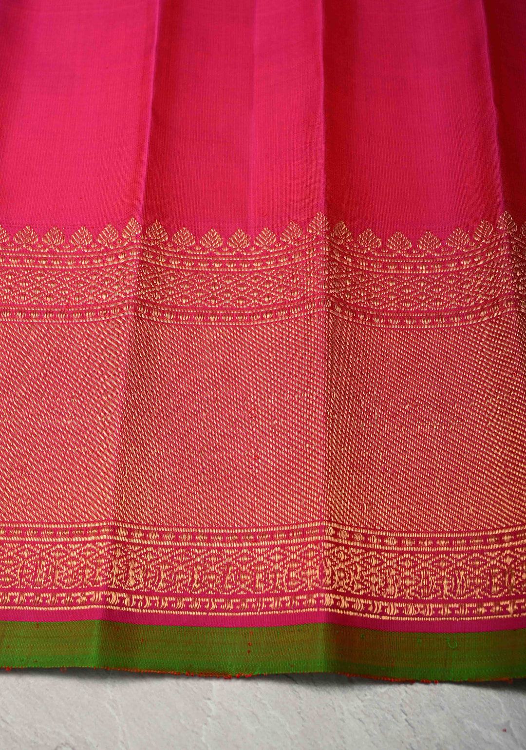 Mustard Orange Pure Gadwal Silk Saree with Floral Brocade and Zari Border | SILK MARK CERTIFIED