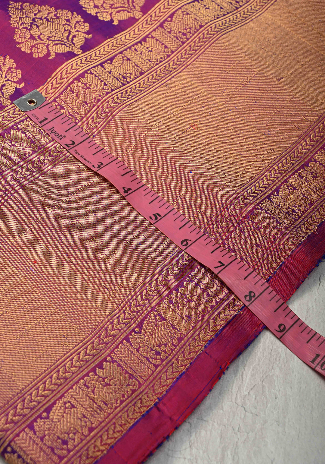 Pre-Order Purple Dual tone Pure Meenakari Gadwal Silk Saree with 2 tone Zari Buttas and Zari Border | SILK MARK CERTIFIED