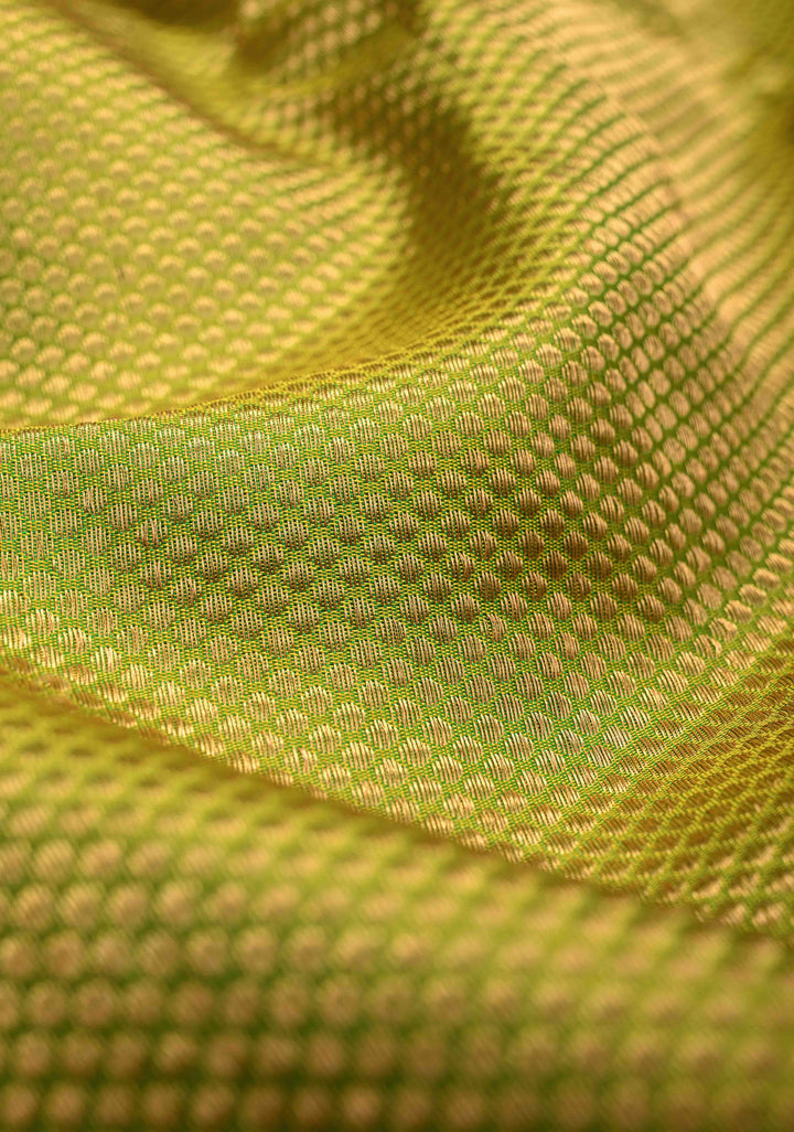 Moss Green with Brocade  Pure Gadwal Silk Saree and Contrast Paithani Style Border | SILK MARK CERTIFIED