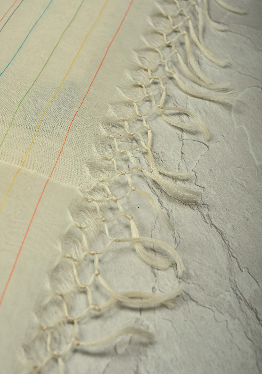 Off White Muslin Silk Saree with Crane Motifs and Full Body Jamdani Weaving | SILK MARK CERTIFIED