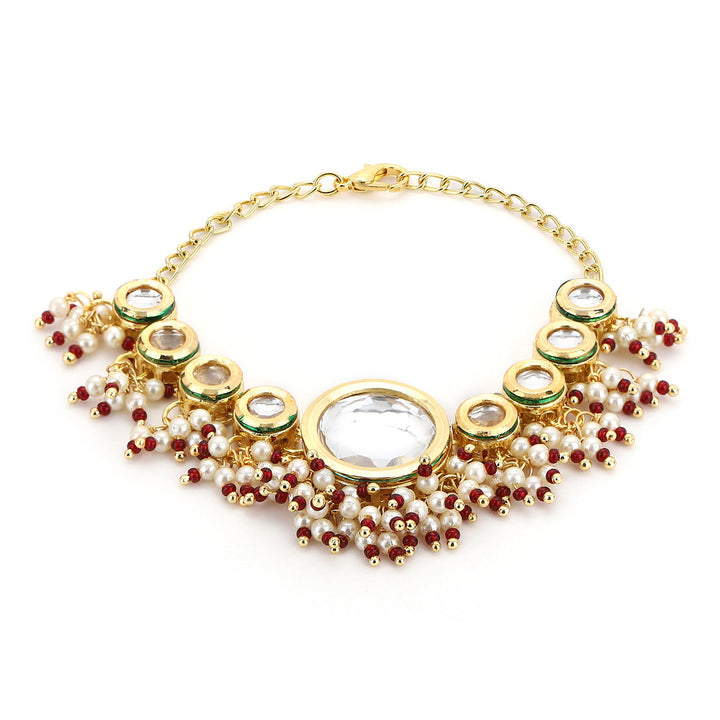 Women's Kundan Pearl Bracelet | SHOBITAM