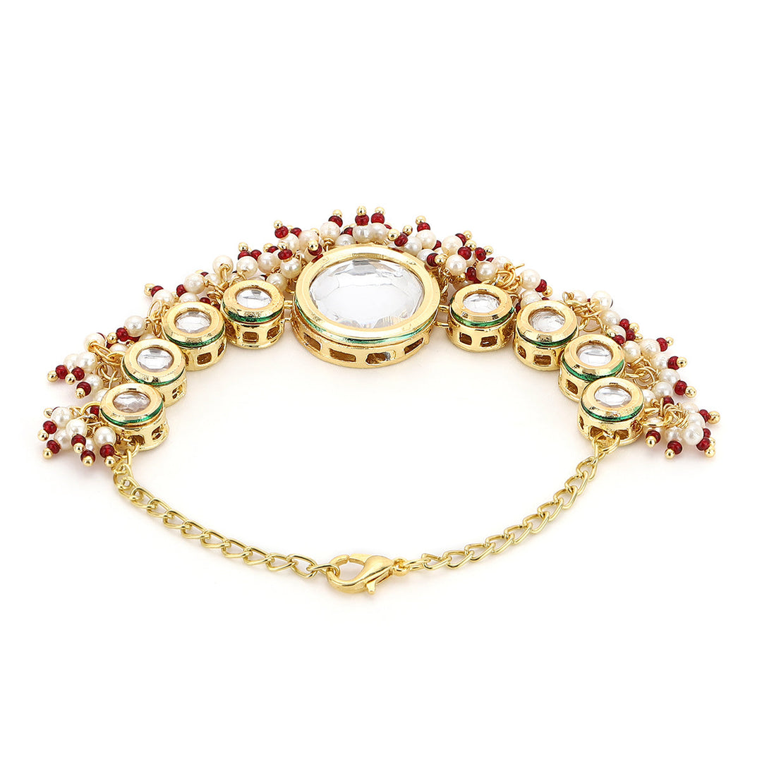 Women's Kundan Pearl Bracelet | SHOBITAM