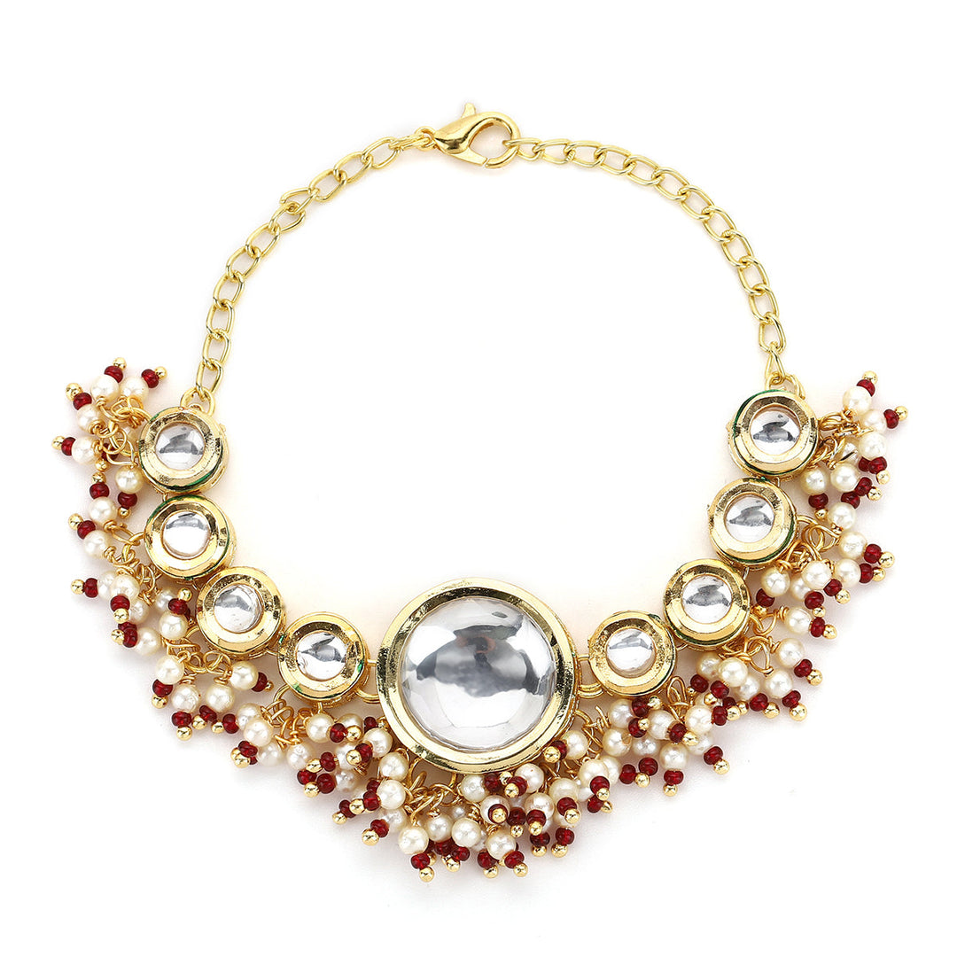 Women's Kundan Pearl Bracelet | SHOBITAM
