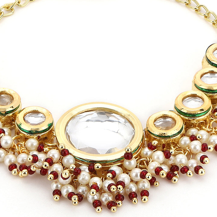 Women's Kundan Pearl Bracelet | SHOBITAM
