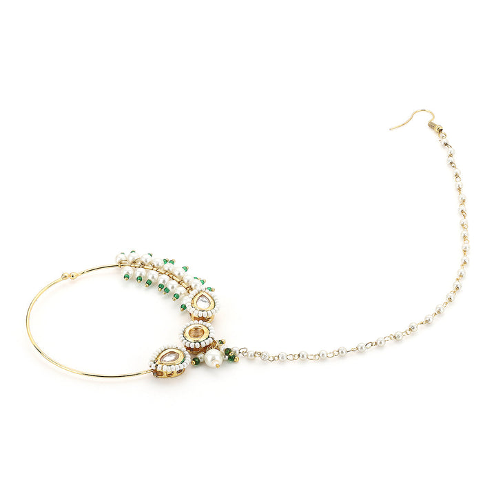 Women's Kundan Maharani Nose Ring | SHOBITAM