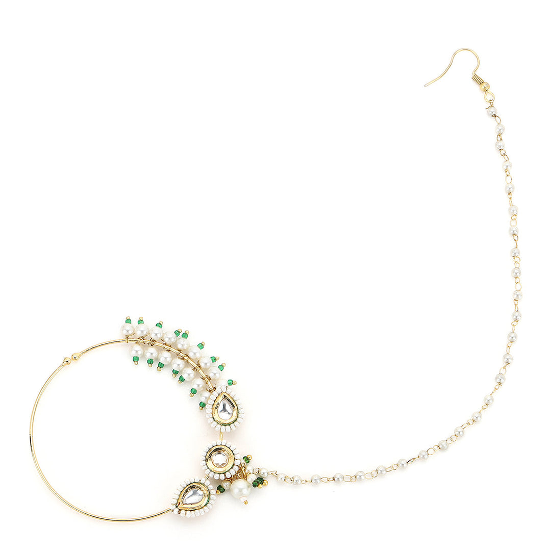 Women's Kundan Maharani Nose Ring | SHOBITAM