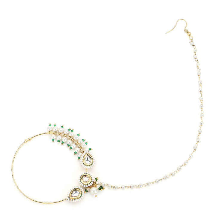 Women's Kundan Maharani Nose Ring | SHOBITAM