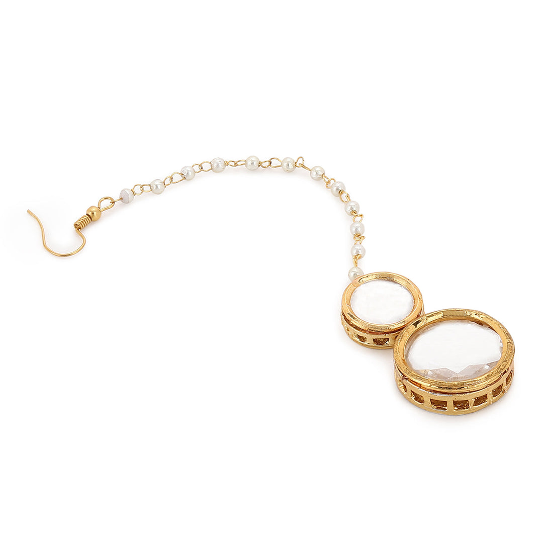 Women's Kundan Round Maang Tikka | SHOBITAM