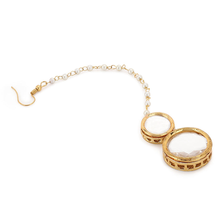 Women's Kundan Round Maang Tikka | SHOBITAM