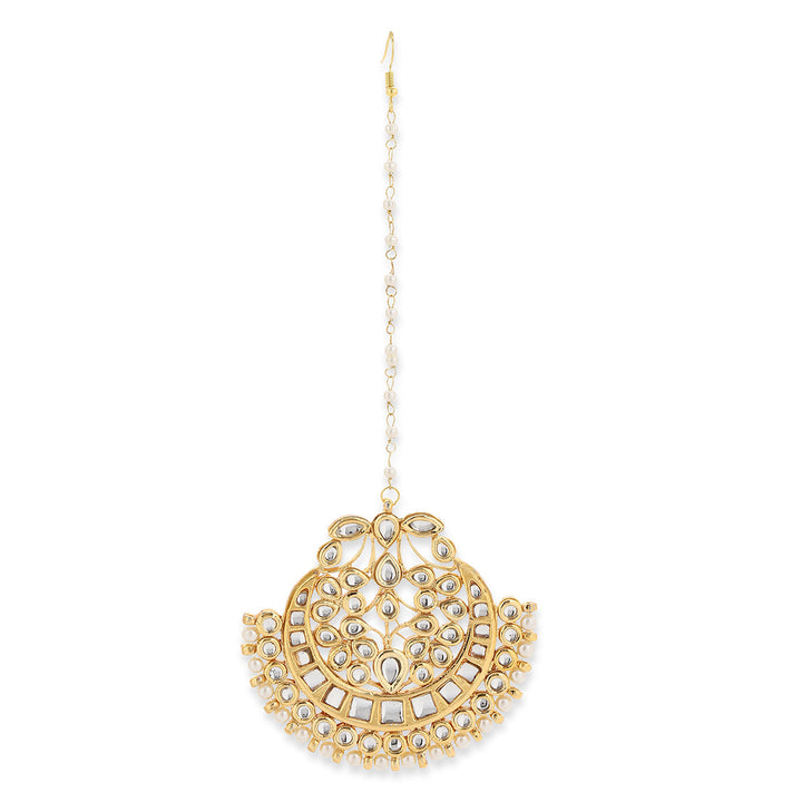 Oversized Kundan Maang Tikka | SHOBITAM