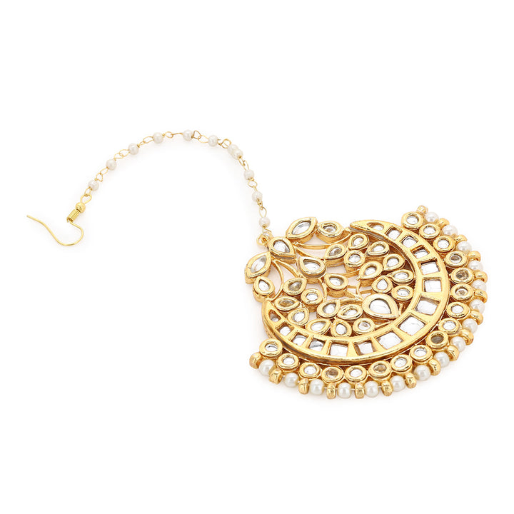 Oversized Kundan Maang Tikka | SHOBITAM