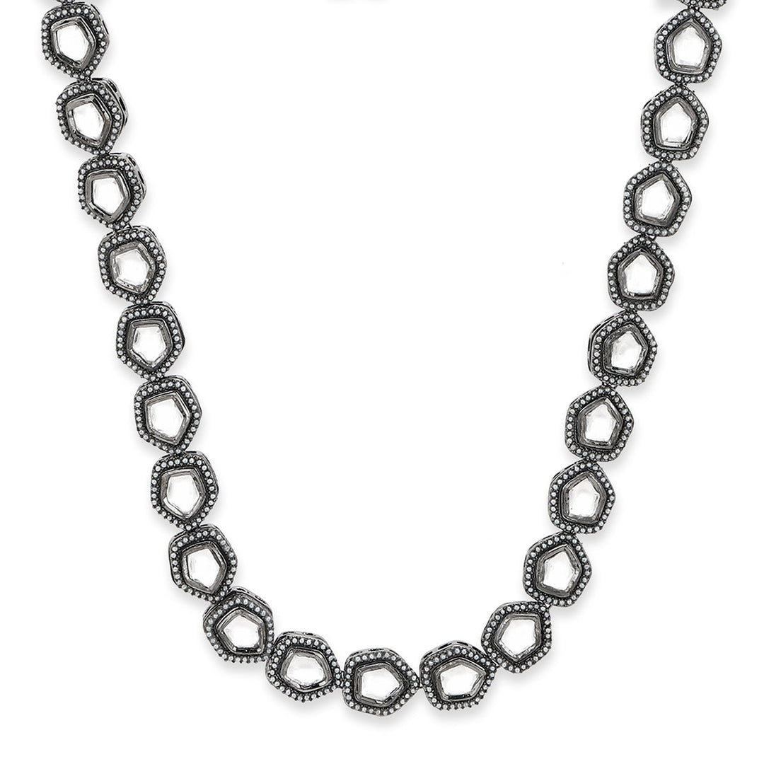 Silver Kundan Necklace | SHOBITAM