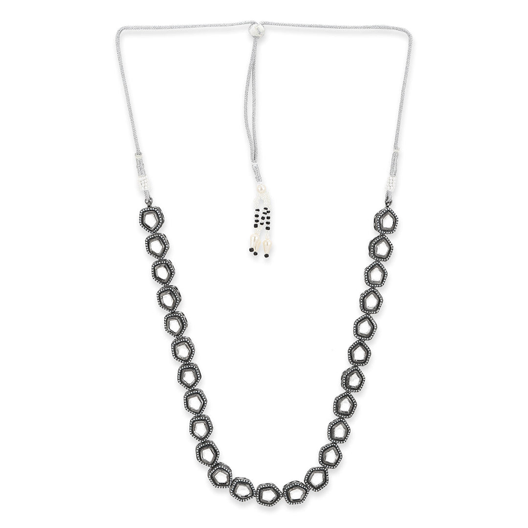 Silver Kundan Necklace | SHOBITAM
