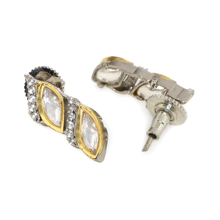 Ruby Raang Boat Shaped Earrings with Diamond in Gold | SHOBITAM