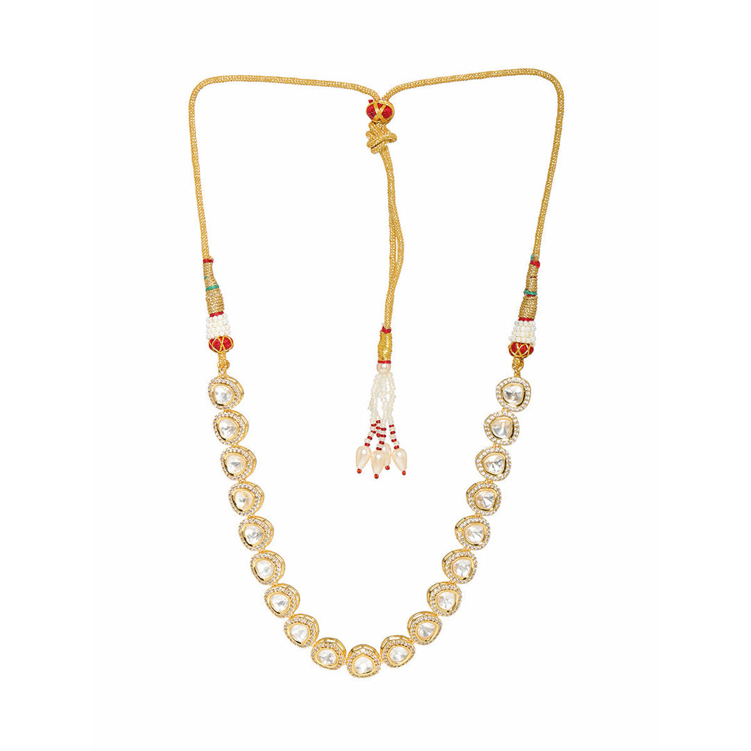 Kundan and Daimond Neckpiece in Brass | SHOBITAM