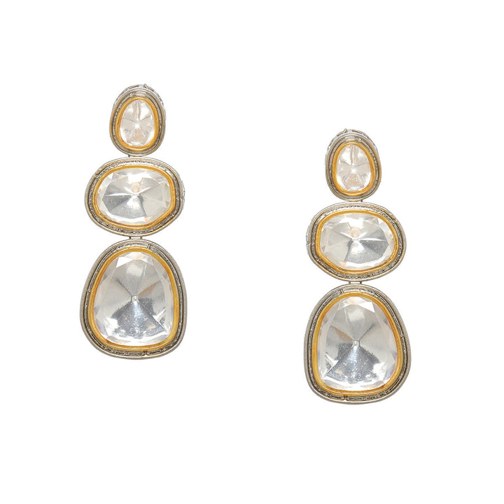Ruby Raang Women's Kundan Long Earrings | SHOBITAM