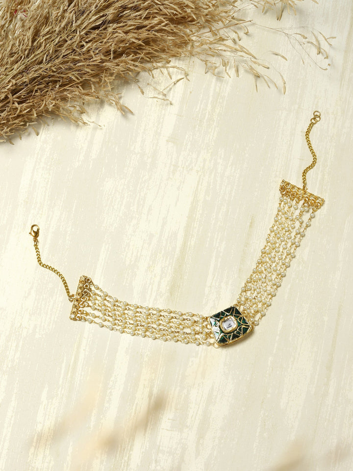 White Kundan  and Pearl Choker | SHOBITAM