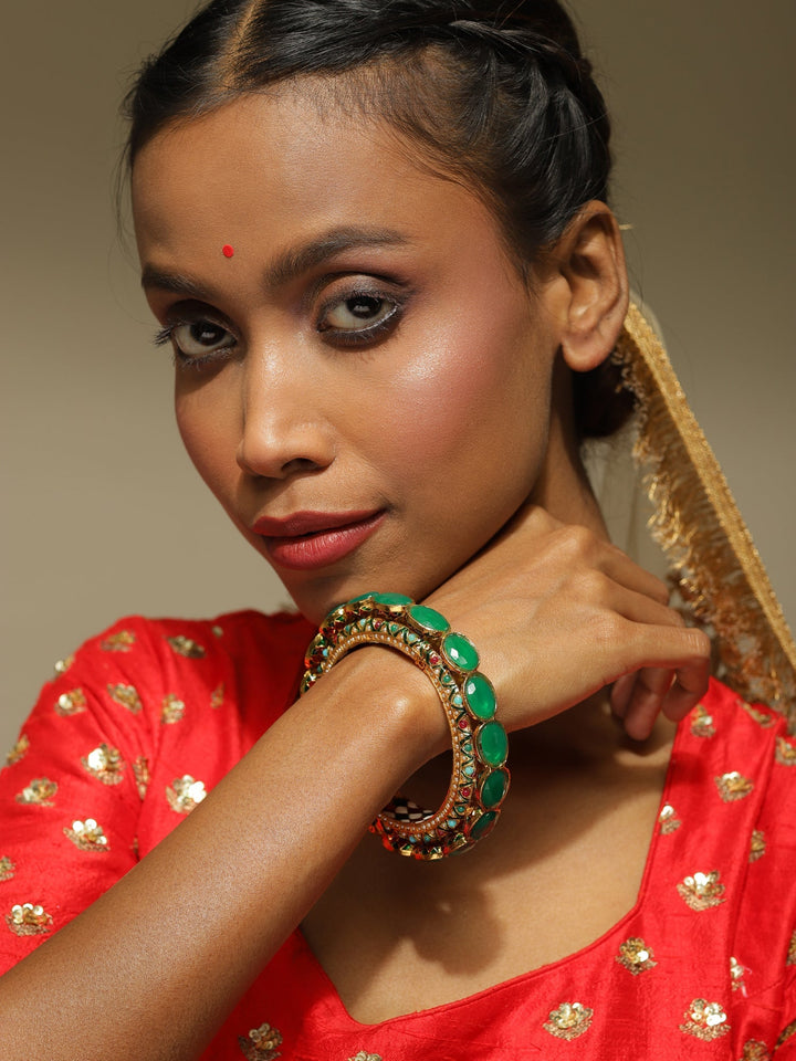 Kundan Meenakari Bangle | SHOBITAM