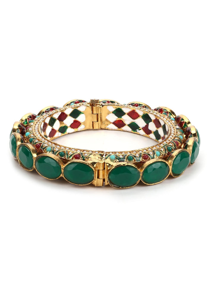 Kundan Meenakari Bangle | SHOBITAM
