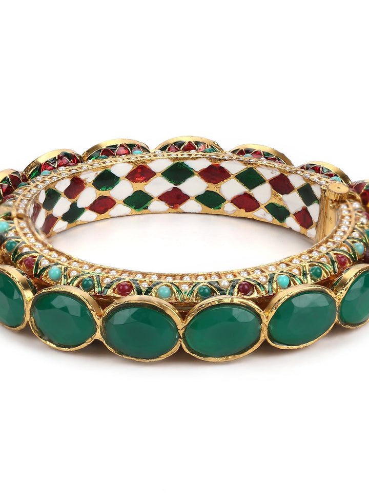 Kundan Meenakari Bangle | SHOBITAM