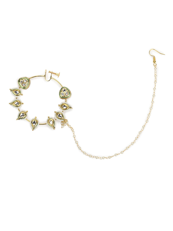 Large Nose Ring with Kundan Stones | SHOBITAM