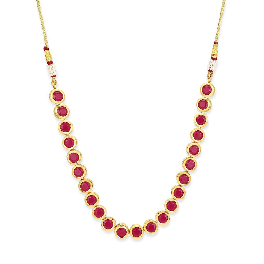 Maroon Kundan Necklace | SHOBITAM