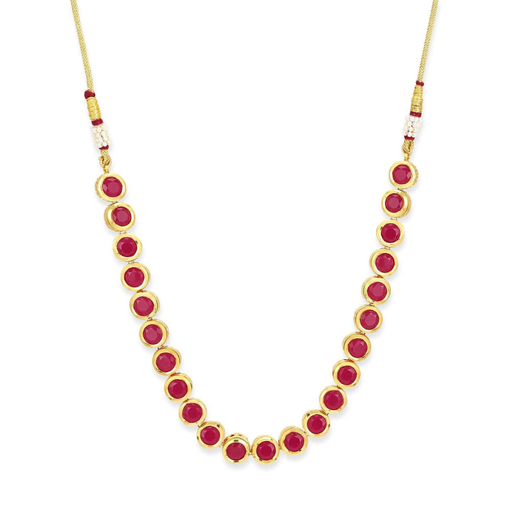 Maroon Kundan Necklace | SHOBITAM