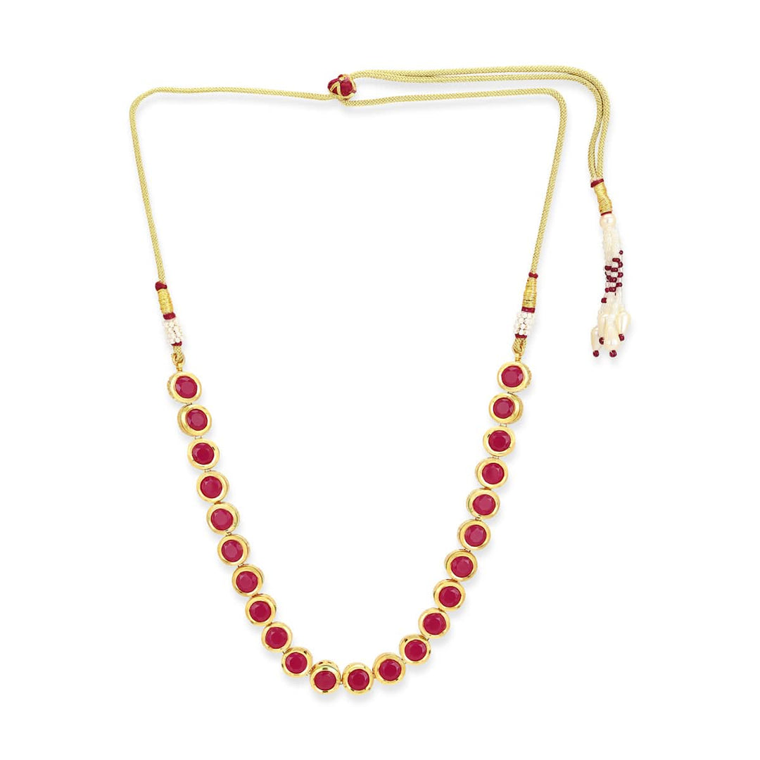 Maroon Kundan Necklace | SHOBITAM