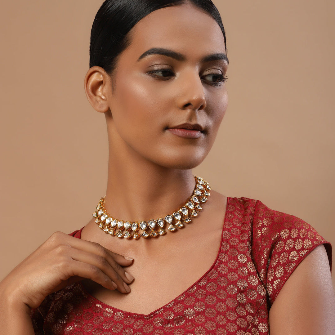 Ruby Raang Women's Kundan Necklace | SHOBITAM