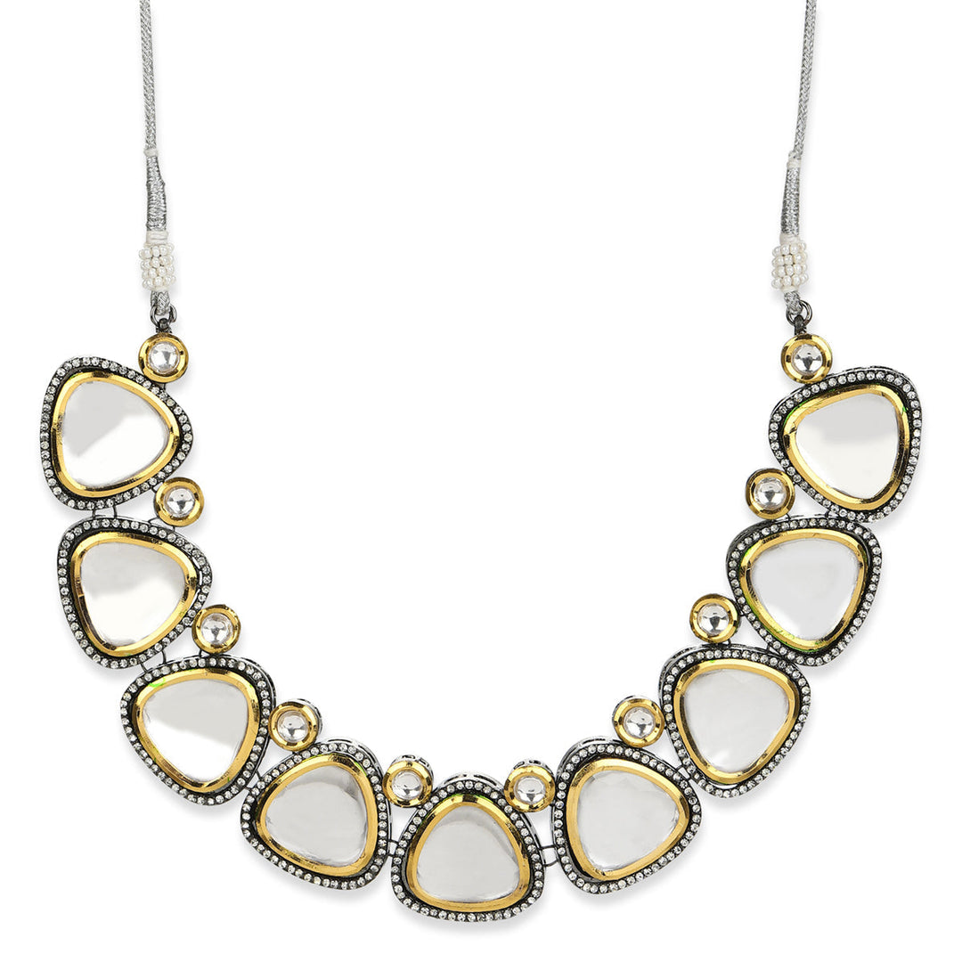 Dual Tone Kundan Necklace | SHOBITAM