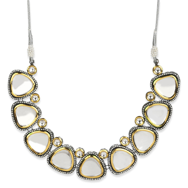 Dual Tone Kundan Necklace | SHOBITAM