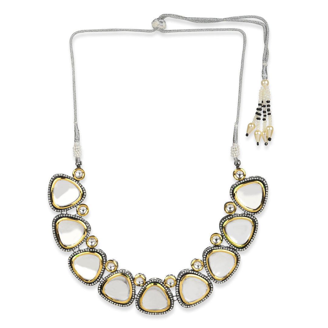 Dual Tone Kundan Necklace | SHOBITAM
