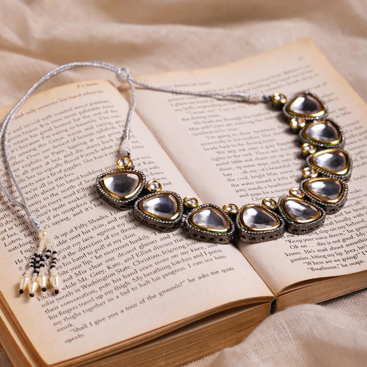 Dual Tone Kundan Necklace | SHOBITAM