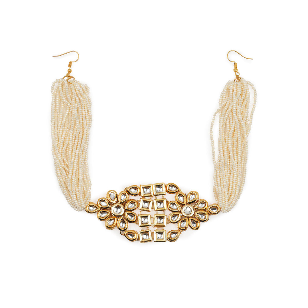 Kundan & Pearls Beaded Hair Band | SHOBITAM